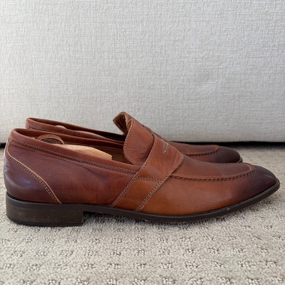Donald J Pliner Italian Leather Penny Loafers Men‎ US 9.5M Brown Made in Italy main image 5